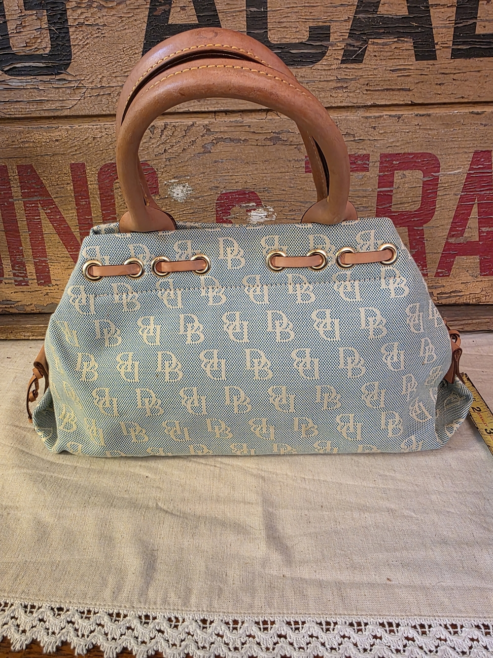 Dooney & Bourke Canvas Monogram Satchel Handbag View 4